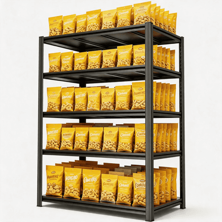 72"H x 40"W x 18"D 5-Tier Garage Shelving Heavy Duty Metal Shelving 3000LBS Storage Shelves Adjustable Metal Shelves for Storage Industrial Garage Shelf for Warehouse Basement Black