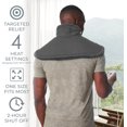 thumbnail image 3 of PureRelief Neck & Shoulder Heating Pad - 4 Heat Settings, Auto Shut-Off, Universal Fit, Magnet Closure, Soft Micromink, Storage Bag, 5-Year Warranty, Machine Wash (Charcoal Gray), 3 of 7
