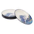 thumbnail image 3 of Pack Of 4 Hokusai The Great Wave Of Kanagawa Mount Fuji Round Appetizer Plates, 3 of 9