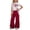 j-989Red167, variant on MEZZALL Kids Girls Casual Outfit O-Neck Short Sleeve Tee With Letter Print And Relaxed Straight Leg Cargo Pants Two Piece Playwear Combo Stylish Children Fashion Clothes Sets