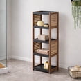 thumbnail image 6 of Bath Storage Floor Cabinet Elements 5 Tiers Acacia Wood Grey, 6 of 10