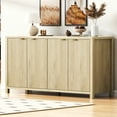 thumbnail image 1 of MODERNLUXE Buffet Bahut de 55 Pouces avec Rangement, Table Console de Bar à Café Style Ferme avec Tablettes Ajustables pour Cuisine, Entrée, Naturel, 1 of 9