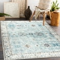 thumbnail image 6 of ReaLife Rugs Machine Washable Printed Distressed Boho Border Blue Ivory Eco-friendly Recycled Fiber Area Runner Rug (2'6" x 6'), 6 of 8