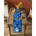 thumbnail image 4 of Table Runners 60 Inches Long Dress Scarves, Blue Snowman Christmas Farmhouse Kitchen/Dining Table Runner, Small Coffee Tablerunners, Xmas Ball Snowflake Winter 13x60 Inch, 4 of 7