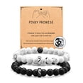 thumbnail image 4 of Pulsera de regalo para pareja, pulsera de acero inoxidable con letras de amor, pulsera de anillo de acero turquesa blanco esmerilado negro, traje, 4 of 5