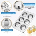 thumbnail image 5 of VeSteel Stainless Steel Muffin Pan, Metal Cupcake Pan Tray for Baking, Non-Toxic, Dishwasher Safe - 6-Cup, 5 of 5