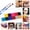 B, variant on 12 Colors Oil Based Face & Body Paint Kit Non-Toxic Halloween Cosplay Makeup with Painting Brushes