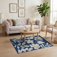 thumbnail image 3 of ODIKA 4'x6' Blue White Floral Organic Design Washable Area Rug Stylish Botanical Pattern with Modern Flair Pet Friendly, Non-Shedding for Bedroom, Reading Nook, 3 of 7