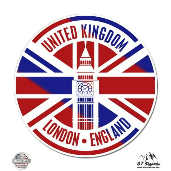 London UK Travel - 3" Vinyl Sticker - For Car Laptop I-Pad Phone Helmet Hard Hat - Waterproof Decal
