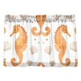 thumbnail image 7 of Yayeee Kitchen Curtains Tier Pair Light Filtering 27"x24" Rod Pocket Short Cafe Window Panel, Orange Seahorse, 7 of 7