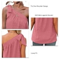 thumbnail image 3 of Un hombro Top Loose fit Pure color casual transpirable mujeres camisa sin mangas para el verano rojo Russet M, 3 of 4