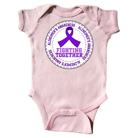 

Inktastic Fighting Together- Alzheimers Awareness purple ribbon Gift Baby Boy or Baby Girl Bodysuit