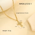 thumbnail image 2 of NICKSUN 18K Gold Plated Stainless Steel Cross Pendant Necklace, Square Cubic Zirconia Figaro Chain Choker Clavicle Necklaces for Women Religious Jewelry Gift, 2 of 4