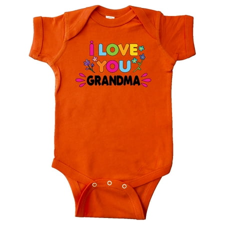

Inktastic I Love You Grandma with Flowers Gift Baby Girl Bodysuit