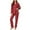 Red, variant on SwiftWear Women's Polka Dot Pajama Set Silk Sleepwear Comfortable Collared Button-Down Top & Lounge Pants Soft Stretch Loungewear
