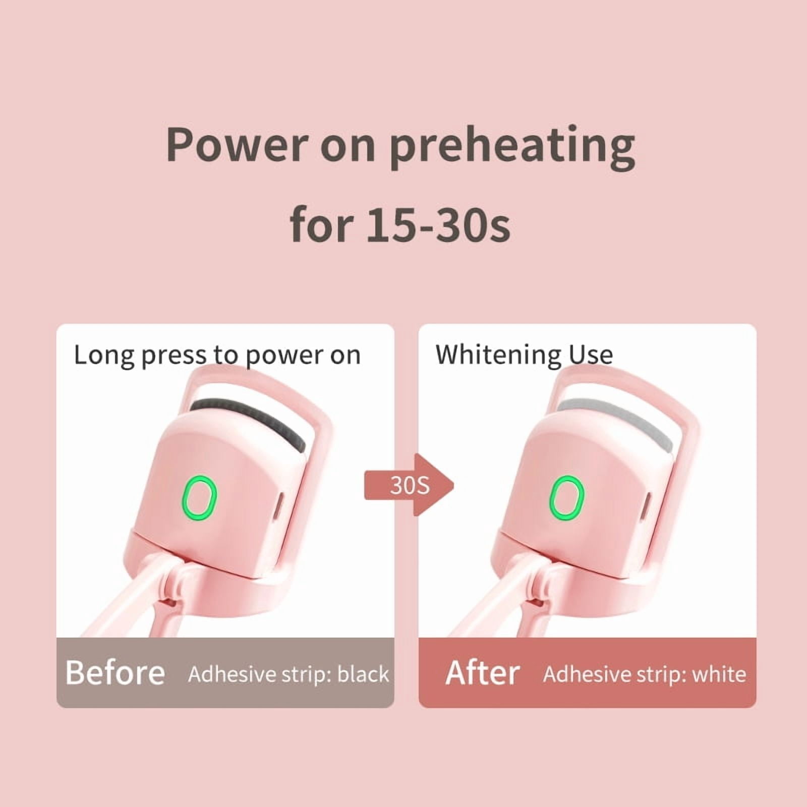 Electric Heated Eyelash Curler for Women,Portable USB Rechargeable Heated Lash Curler with Quick Heat-Up,24H Natural Curl, Makeup Tool