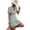 Turquoise, variant on Women's V-Neck Flutter Sleeve Mini Dress with Ruffle Trim and Smocked Bodice Polyester 100% Lightweight Everyday Dress