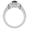 thumbnail image 3 of 14K White Gold Black Diamond Engagement Rings for women Oval Cut Double Halo Diamond Rings 2.65 carat (G,SI), 3 of 5