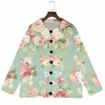 thumbnail image 4 of LEKODE Lightweight Knit Outerwear Long Sleeve Button Up Open Front Casual Daily Women Tops B Green XL, 4 of 6