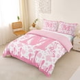 thumbnail image 2 of jejeloiu Cute Western Cowgirl Boots Duvet Cover Set For Girls,Pink Coquette Bowknot Alphabet M Bedding Full For Kids,Pink Reversible,3pcs(No Comforter), 2 of 6