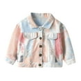 thumbnail image 3 of Esaierr Kids Boys Girls Jean Jacket Outwear for Toddler Baby ,9M-6Y Baby Denim Jacket Coats Colorful Tie-Dye Long Sleeve Jacket Toddler Jacket Top, 3 of 6
