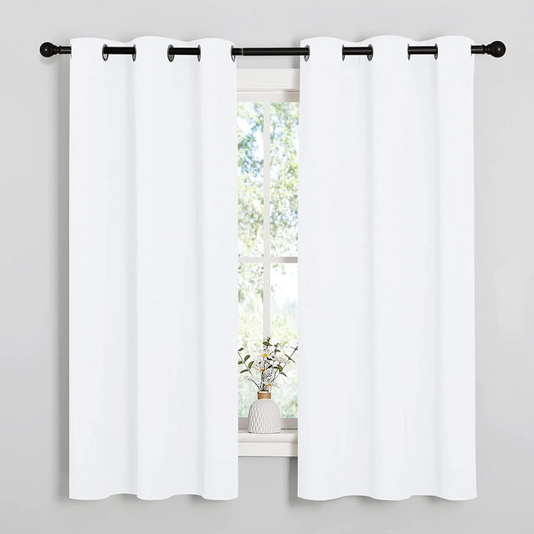 NICETOWN White Window Curtain Panels - 50% Light Blocking Curtains