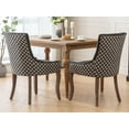 thumbnail image 4 of ODUSE-DAILY Dining Chairs Set of 6, Kitchen & Dining Room Chairs, Fabric Upholstered Dinning Chairs, Wooden Dining Table Chairs, Sillas De Comedor, Nailhead Trim, Wood Legs (Black,Pattern, 6 Pcs), 4 of 12