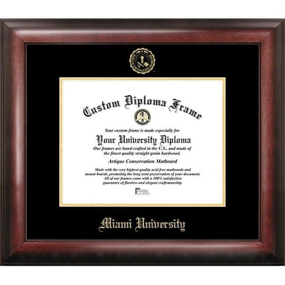 Miami University Ohio Gold Embossed Diploma Frame