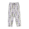 thumbnail image 6 of Uemuo Lavender Flowers Pattern Women's Wide Leg Palazzo Lounge Pants with Pockets Light Weight Loose Comfy Casual Pajama Pants-, 6 of 9