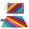 thumbnail image 2 of Awypu Minimalistic Rainbow Background Square Outdoor Picnic Mat for Camping Hiking Festivals 58.3x58.3in, 2 of 6