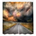 thumbnail image 3 of Ambesonne Orange Grey Shower Curtain, Dusty Storm Clouds, 69"Wx75"L, Orange Grey, 3 of 5