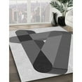 thumbnail image 3 of Ahgly Company Machine Washable Indoor Round Transitional Platinum Silver Gray Area Rugs, 5' Round, 3 of 7