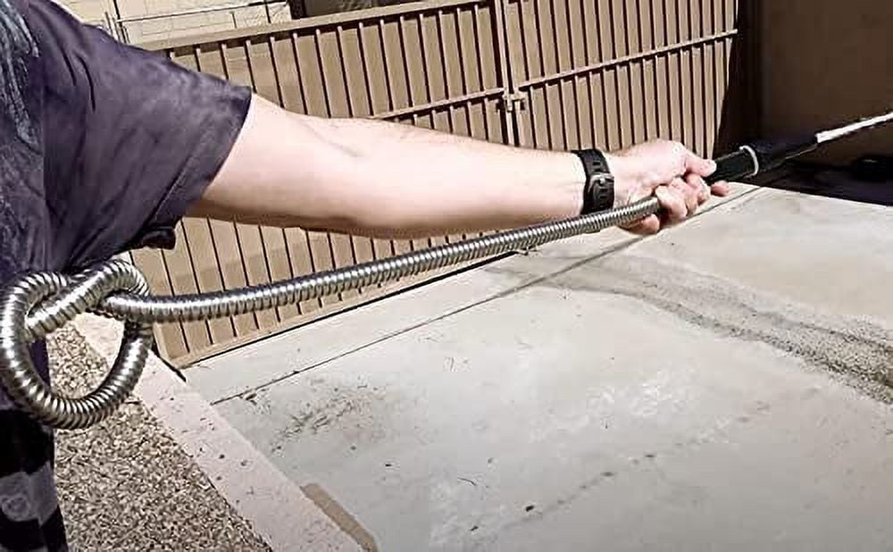 STYDDI 100FT Metal Garden Hose, 100FT 304 Stainless Steel Water Hose with Jet Sprayer Nozzle for Outdoor Yard, Lightweight and Kink Free Puncture Proof Durable Heavy Duty