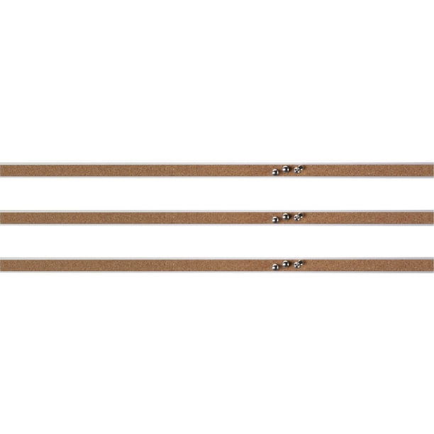 Lorell Cork Strip Bulletin Bar 18" Width, Cork Surface, Selfhealing, Fade Resistant, Self