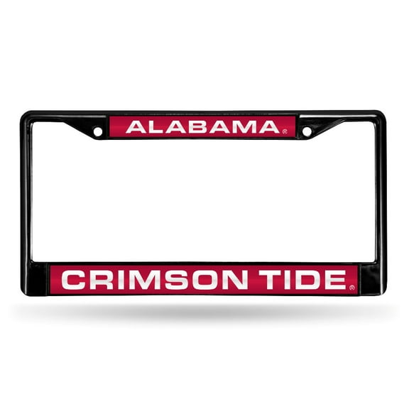 Alabama NCAA Crimson Tide Black Metal License Plate Frame Holder
