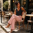 thumbnail image 5 of Carlikeit Women's Linen Blend V Neck Crop Tank Top Sleeveless Casual Summer Top, 5 of 12