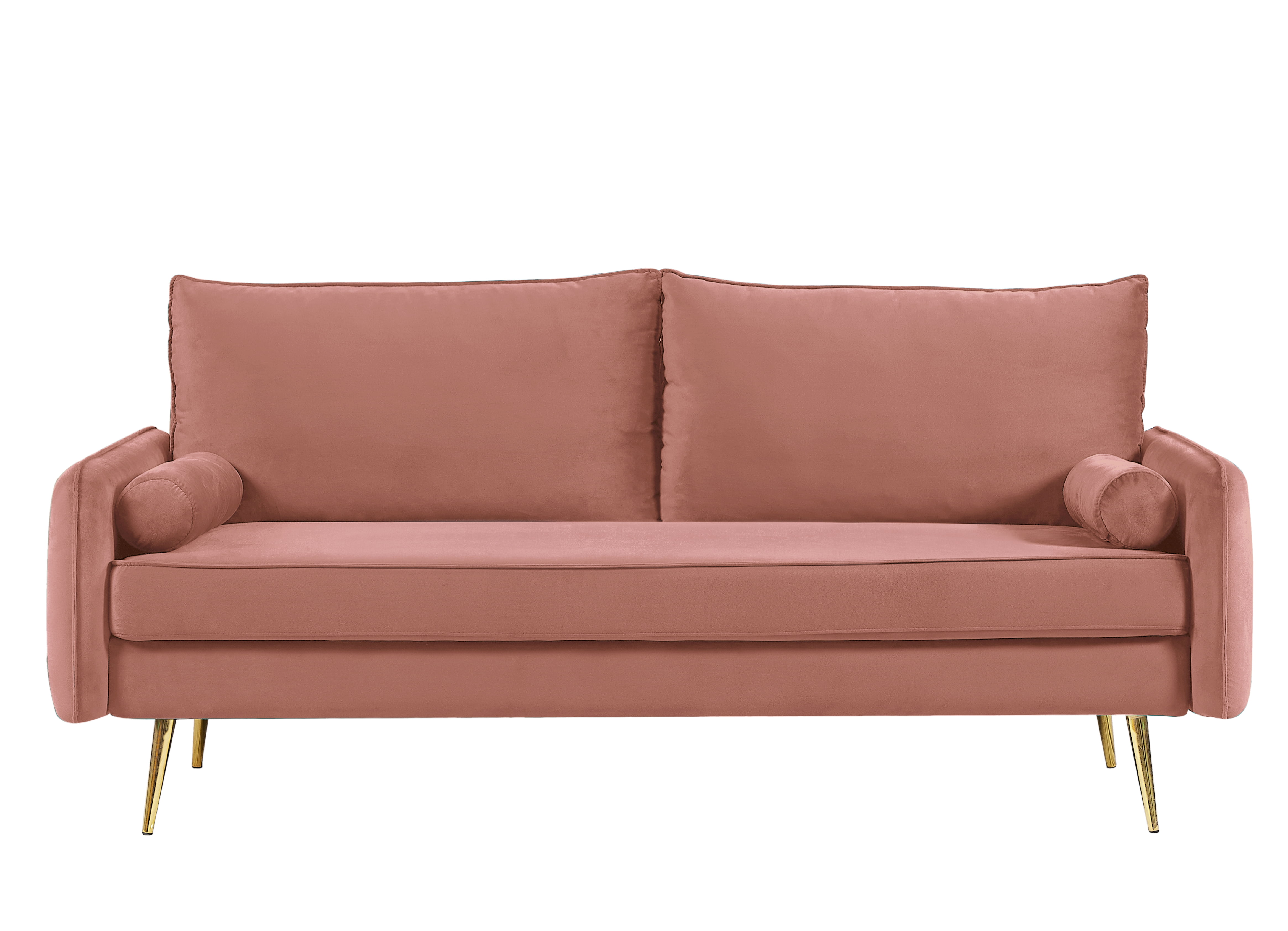 Uspridefurniture Villeda 70''W Polyester Square Arms Sofa, Pink