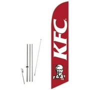 Cobb Promo KFC Red Feather Flag with Complete 15ft Pole kit and Ground Spike