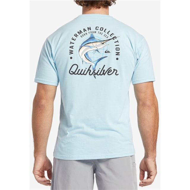 Quiksilver Mens Aquatic Logo Graphic T-Shirt, turqaqua, S