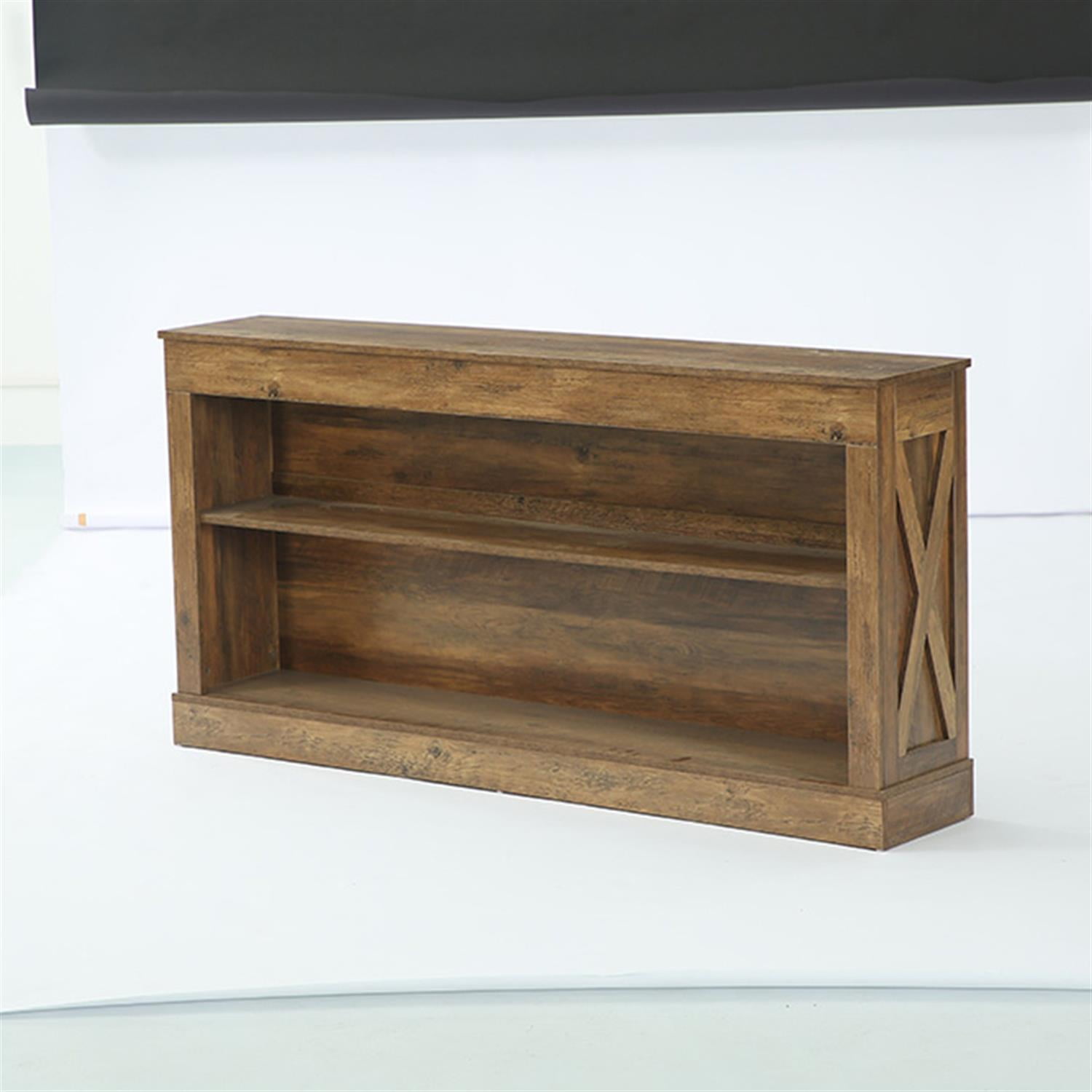 Demi Bonn 63" Console Table, Vintage Entryway Table with 3-Tier Storage Shelf, Foyer Display Table, Brown