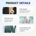 thumbnail image 3 of Portable Waist Fan with Clip, Bladeless Mini Fan for Shirt or Neck, Rechargeable Silent Hands-Free Fans, Wearable Waist Clip Fans for Outdoor, Hiking, Camping, Jobsite (Green), 3 of 10