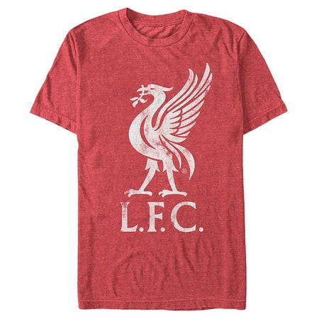 Liverpool Football Club Liver Bird Logo Mens Red Heather T (Best Football Club Badges)