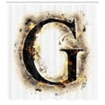 thumbnail image 3 of Ambesonne Letter G Shower Curtain, Blaze Alphabet Burnt, 69"Wx75"L, Yellow Black Tan, 3 of 3