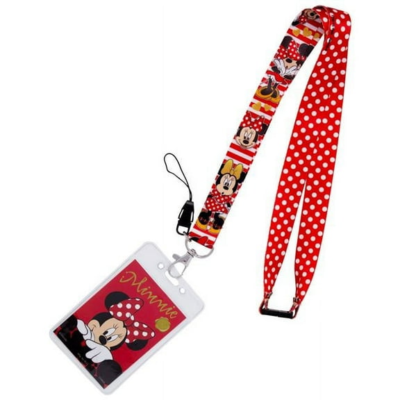 Lanyard with Card Holder - Minnie Red Polka Dot