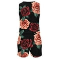 thumbnail image 2 of Gibobby pantalones deportivos Mujeres Summer Casual Print Jumpsuit High cintura Playsuits Sleeveveless Jumpsuit strappy Beach Pocket Romper(Negro， XL), 2 of 5