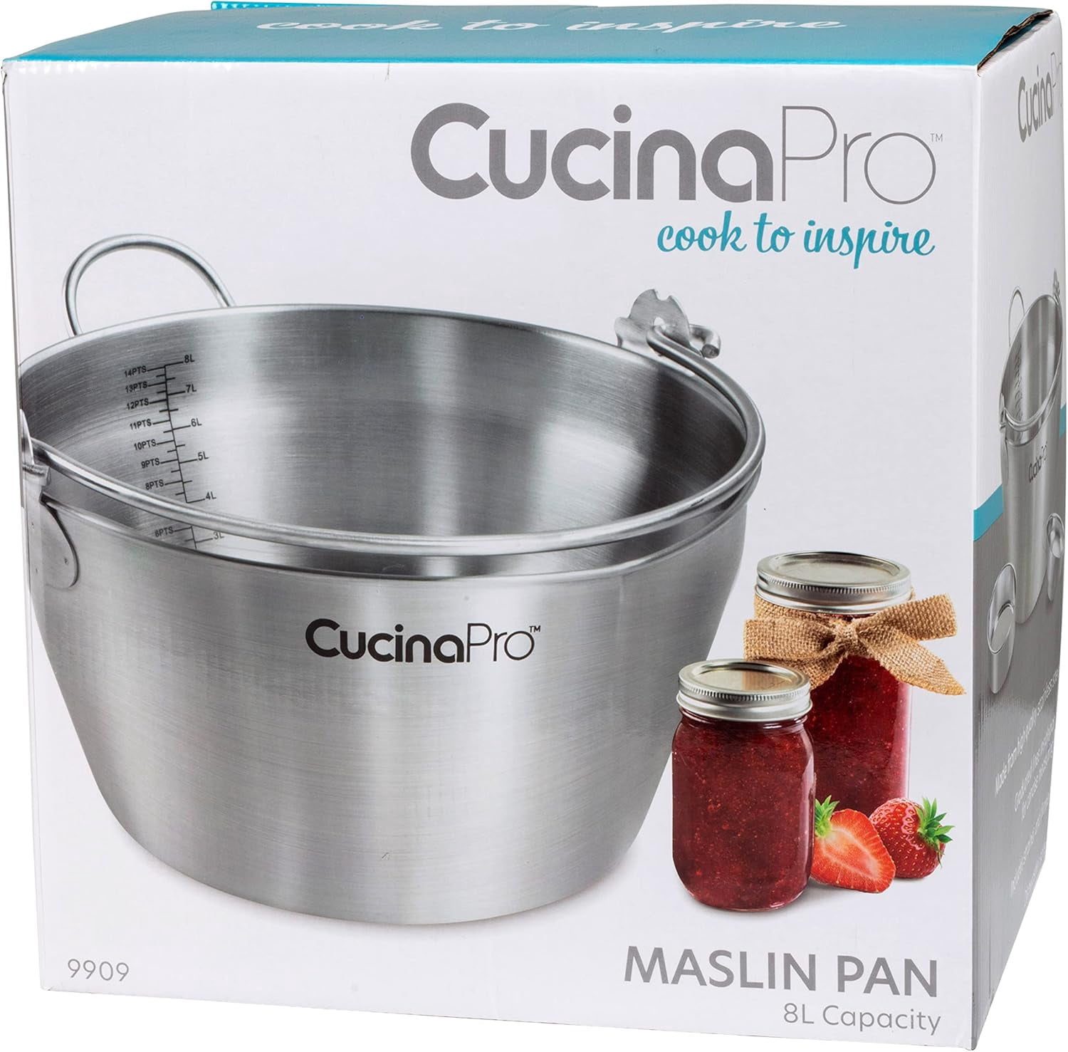 Kilner Stainless Steel Preserving Jam Pan | 8 Liter Capacity | Encapsulated Base For All Hobs | Dishwasher Safe