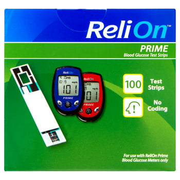 ReliOn Prime Blood Glucose Test Strips, 100 Count