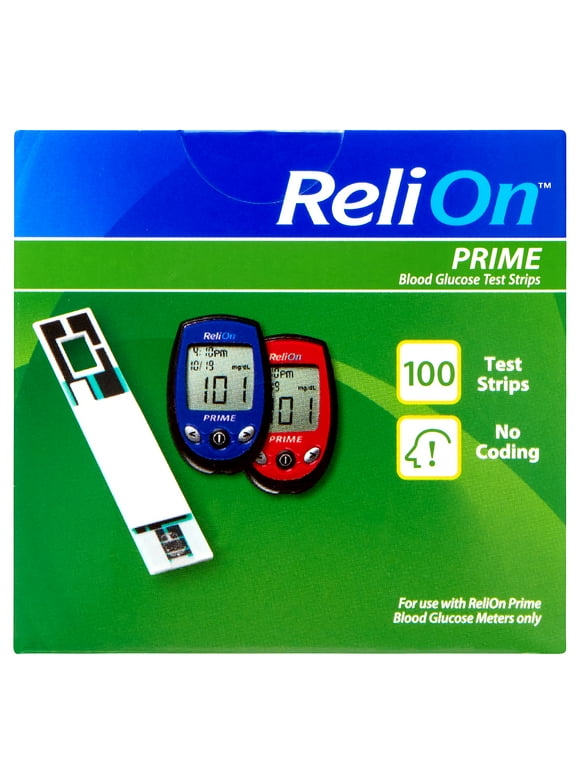 ReliOn Prime Blood Glucose Test Strips, 100 Count