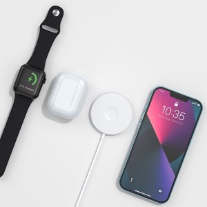 LSLJS 3 Dans 1 Chargeur magnétique sans fil IOS & Android Maximum 15W Chargeur sans fil rapide certifié Qi, adaptateur d'alimentation