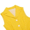 thumbnail image 4 of Women's 1950s Retro Polka Dot Vintage Dress Sleeveless Prom Swing Midi Belt Dresses Notched Lapel, Guest Dresses for Women(Yellow,L), 4 of 7